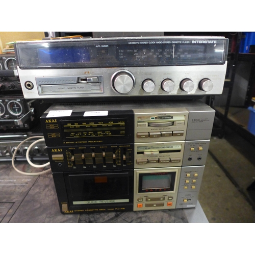 2146 - A quantity of radio and stereo equipment including two Crown model STV-525R portable TV/FM-AM 2-band... 