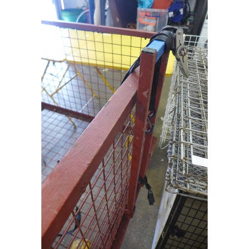 2171 - A large 4-wheeled heavy duty metal trolley (185 x 90 x 65cm)