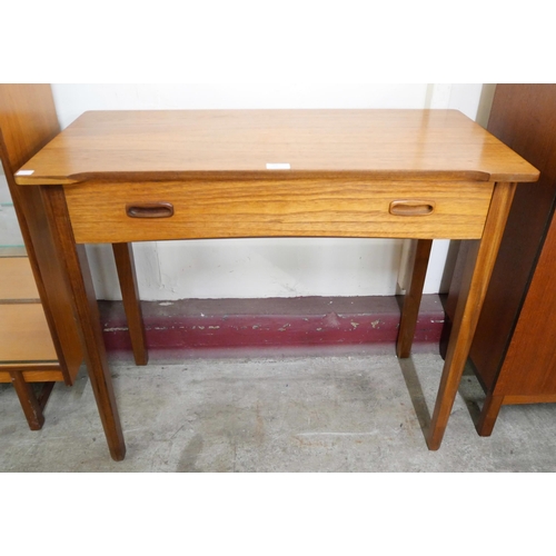 15 - A Danish teak single drawer desk