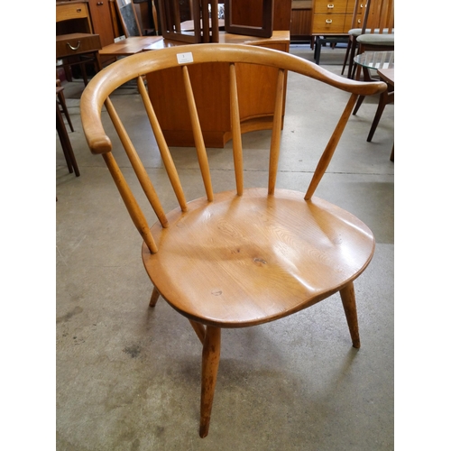 3 - An Ercol Blonde elm and beech 338 model cowhorn chair