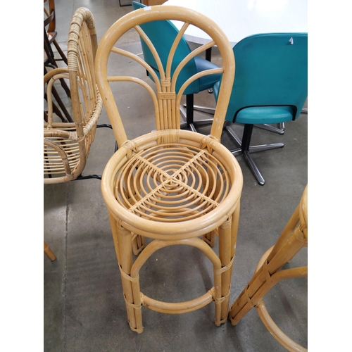 58 - A pair of Italian style bamboo bar stools