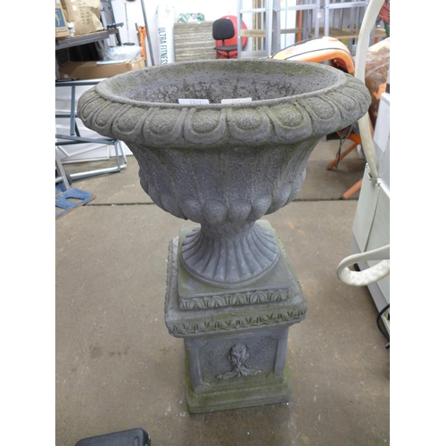 2247 - A large 3 part concrete planter - approximately 3ft tall x 1ft 7