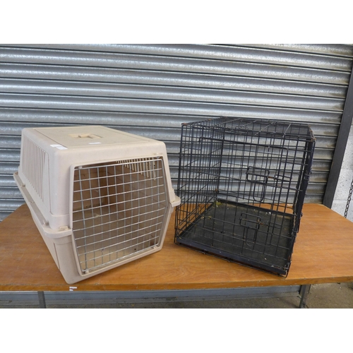 2249 - A small dog crate and small dog carry crate