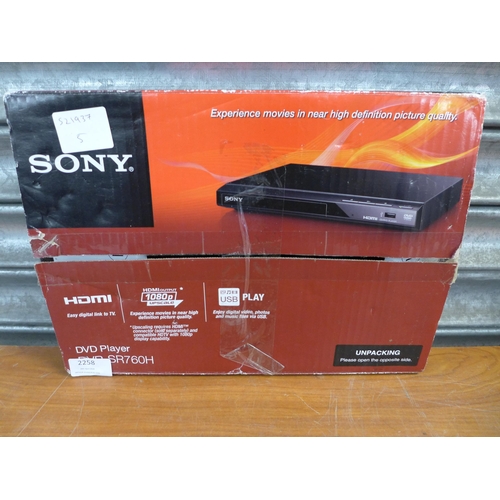 2258 - A Sony DVD player, model DVPSR760H, a Teknikal full HD Digital Receiver/Recorder and a Sennheiser PC... 