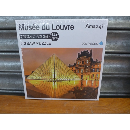 2259 - 5 x 1000 piece jigsaw puzzles; 2 Bavarian Castle, 2 Musee du Louvre and 1 Taj Mahal - sealed