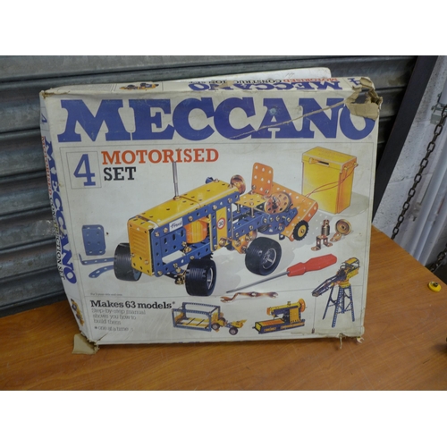 2264 - A collection of vintage toys and games including Meccano Hyper Space, Meccano Motorised Construction... 