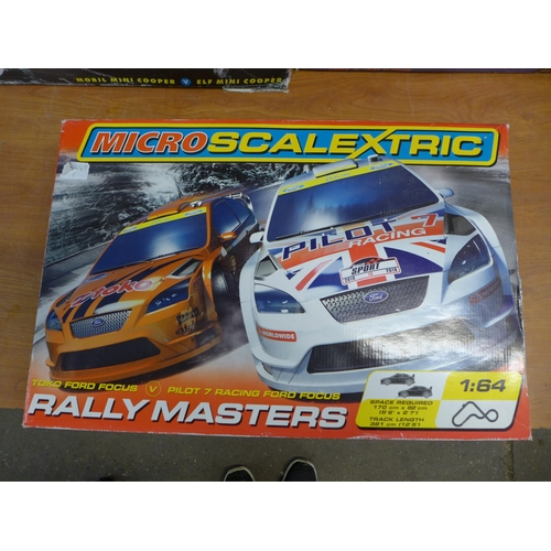 2267 - Three Scalextric sets including Speed Machines, Mini Racing and Micro Scalextric Rally Masters