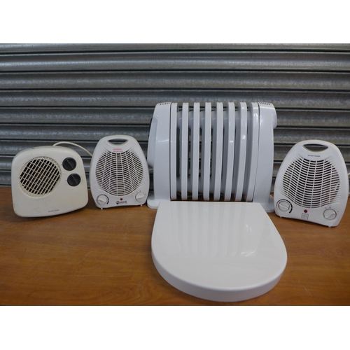 2294 - 4 Heaters including Delonghi 800w oil filled radiator and 3 fan heaters