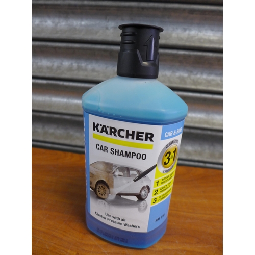 2303 - A box of assorted cleaning chemicals, mostly car products including Karcher stone and paving cleaner... 