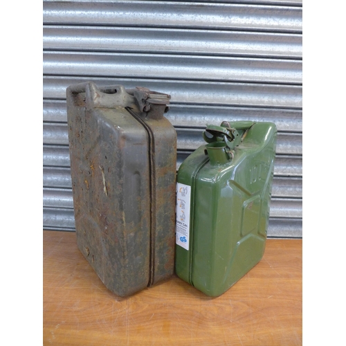 2305 - Two metal Jerry cans