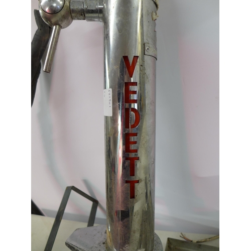 2329 - A chrome Vedett Premium Lager Beer pump and one other chrome beer pump