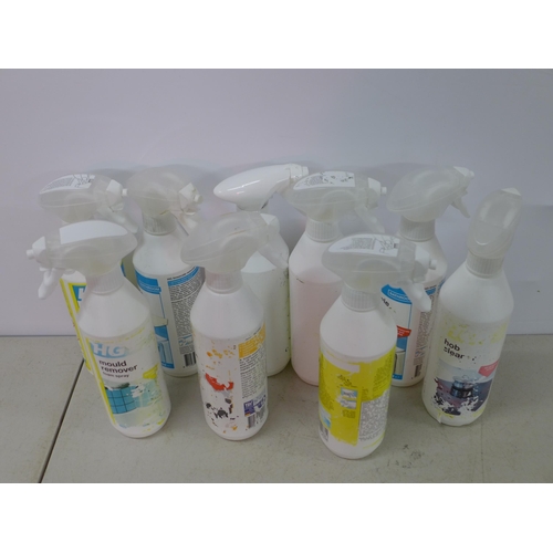 2335 - A box of 9 household cleaning chemicals including HG Mould Remover and HG Limescale Remover