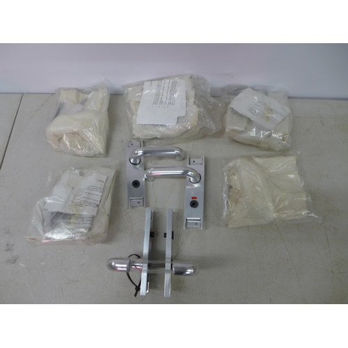 2336 - 7 Pairs of aluminium door handles