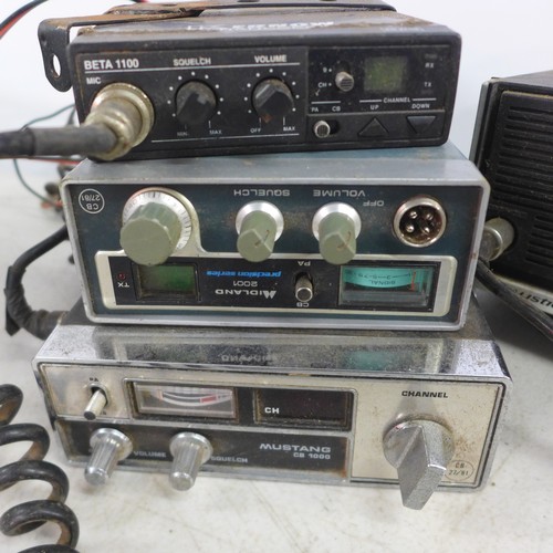 2378 - A quantity of CB radio equipment including, A Midland 2001 precision series CB27/81, A Navah Realist... 