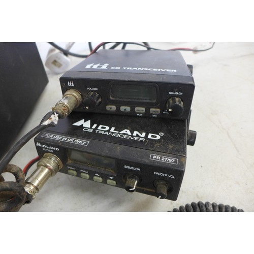 2378 - A quantity of CB radio equipment including, A Midland 2001 precision series CB27/81, A Navah Realist... 