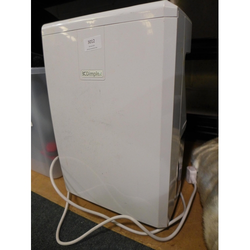 3012 - Dimplex Everdri 10ltr Dehumidifer, original RRP £104.16 + VAT       *Item is subject to VAT(319-202)