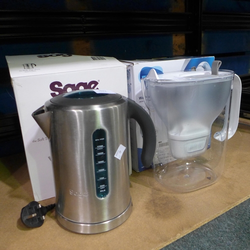 3023 - Sage Soft Top Pure Kettle & Brita Maxtra+ XL Style Jug *Item is subject to VAT(319-263,280)