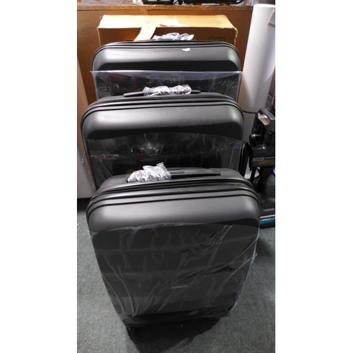 3050 - American Tourister Bon Air 3Pc Black Luggage Set, original RRP 120.83 + VAT *Item is subject to VAT(... 