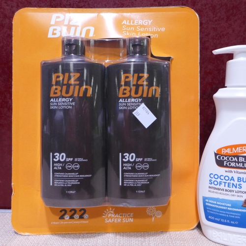 3088 - Palmer's Cocoa Butter Lotion, Lola's Lashes & Piz Buin SPF30 Suncare *Item is subject to VAT(319-362... 