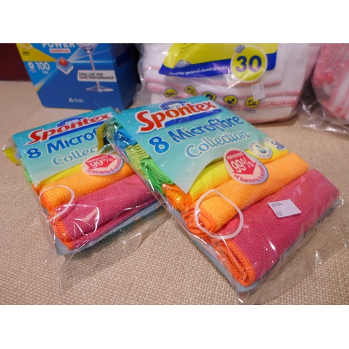 3089 - 2 x Optima Proclean Cloths, Spontex Microfibre Cloths and Finish All-in-1 Tabs *Item is subject to V... 