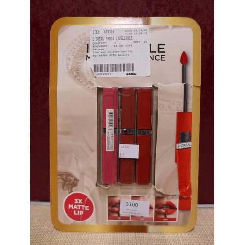 3100 - L'Oreal Paris Infallible Lipstick Set  *Item is subject to VAT(319-456)