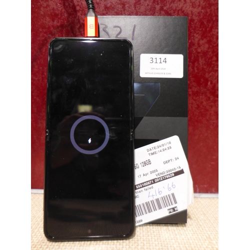 3114 - Samsung Z Black Flip3 Smart Phone with 128GB Bk5G Model: Sm-F711Bzkaeua, original RRP £541.66 + VAT ... 