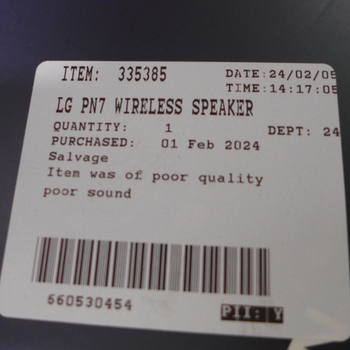 3134 - LG PN7 Wireless Speaker,  original RRP £99.99 + VAT  *Item is subject to VAT(319-310)