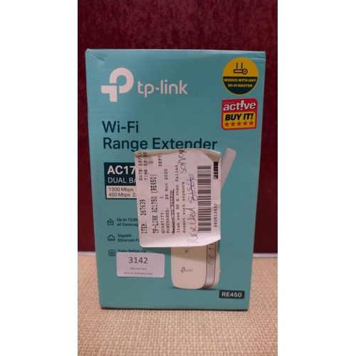 3142 - TP-Link AC1750 Dual Band Wifi Extender (model:- RE450)    *Item is subject to VAT(319-158)