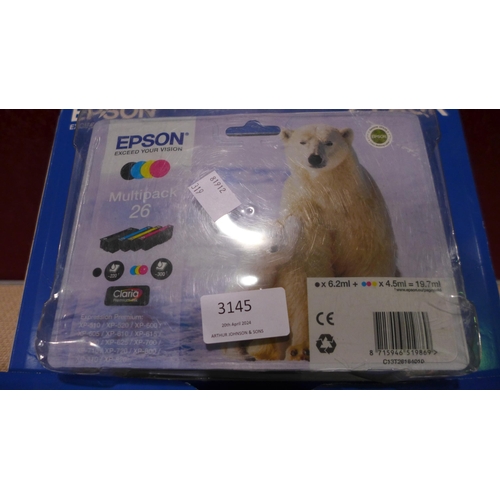 3145 - 3 Epson T2616 Polar Bear Ink Packs *Item is subject to VAT(319-160,161,162)