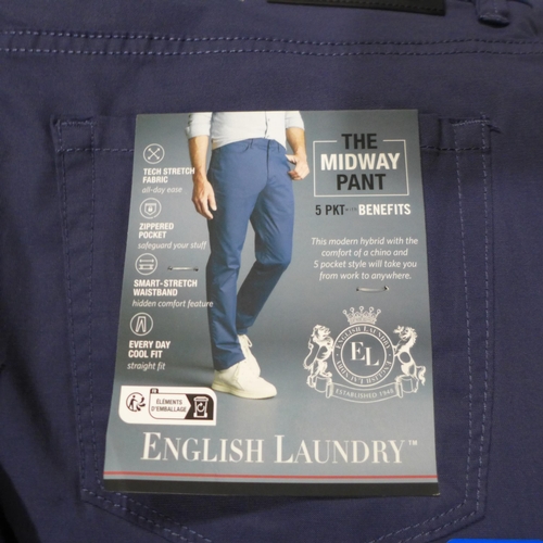 3168 - Quantity of men's, mainly blue, English Laundry trousers, mixed sizes *This lot is subject to VAT