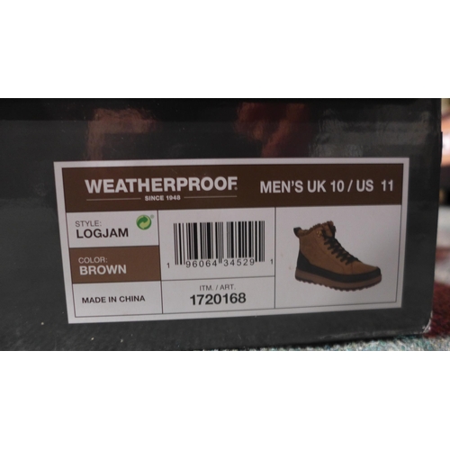 3174 - Pair of men's weatherproof brown boots - UK size 10 * this lot is subject to VAT