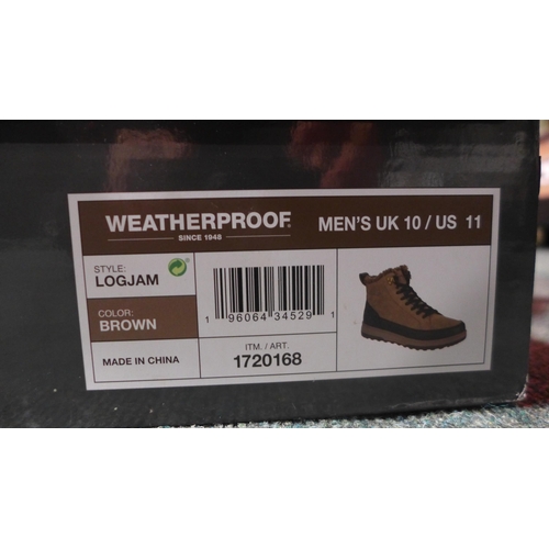 3176 - Pair of men's weatherproof brown boots - UK size 10 * this lot is subject to VAT