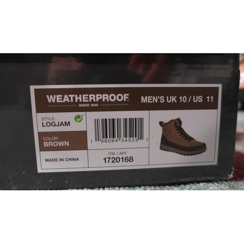 3177 - Pair of men's weatherproof brown boots - UK size 10 * this lot is subject to VAT