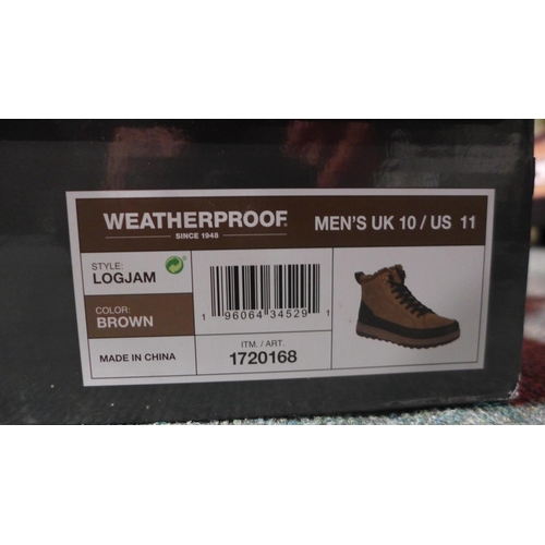 3178 - Pair of men's weatherproof brown boots - UK size 10 * this lot is subject to VAT