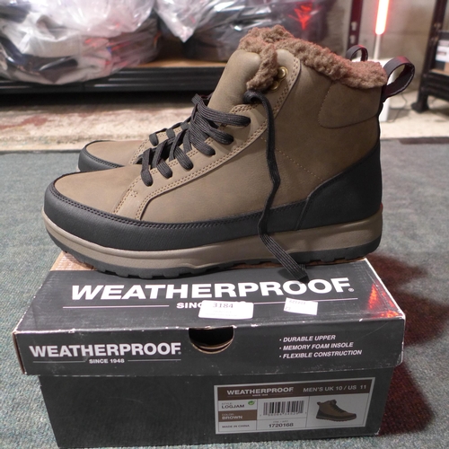 3179 - Pair of men's weatherproof brown boots - UK size 10 * this lot is subject to VAT