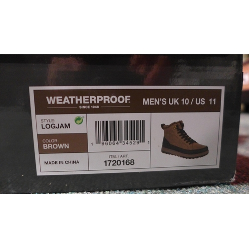 3179 - Pair of men's weatherproof brown boots - UK size 10 * this lot is subject to VAT