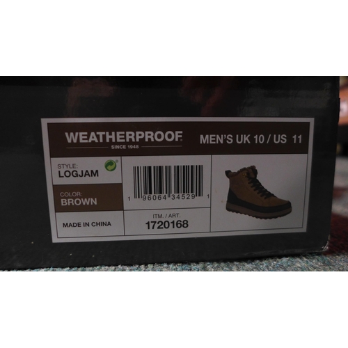 3180 - Pair of men's weatherproof brown boots - UK size 10 * this lot is subject to VAT