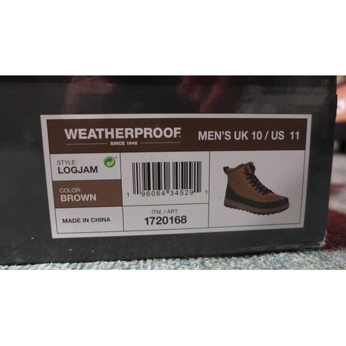 3181 - Pair of men's weatherproof brown boots - UK size 10 * this lot is subject to VAT