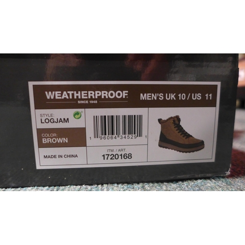 3182 - Pair of men's weatherproof brown boots - UK size 10 * this lot is subject to VAT