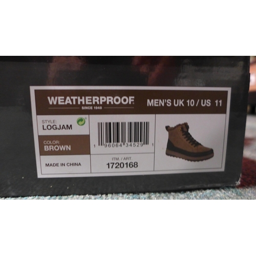 3183 - Pair of men's weatherproof brown boots - UK size 10 * this lot is subject to VAT