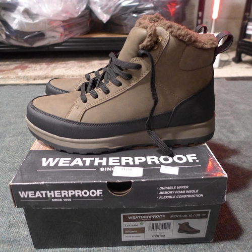 3184 - Pair of men's weatherproof brown boots - UK size 10 * this lot is subject to VAT