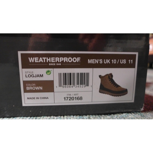 3184 - Pair of men's weatherproof brown boots - UK size 10 * this lot is subject to VAT