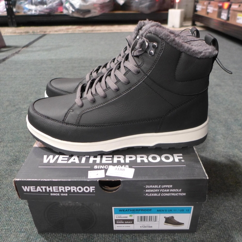 3188 - Pair of men's weatherproof dark grey boots - UK size 11 * this lot is subject to VAT