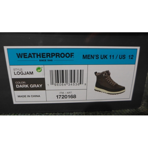 3188 - Pair of men's weatherproof dark grey boots - UK size 11 * this lot is subject to VAT