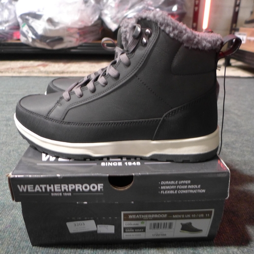 3190 - Pair of men's weatherproof dark grey boots - UK size 10 * this lot is subject to VAT