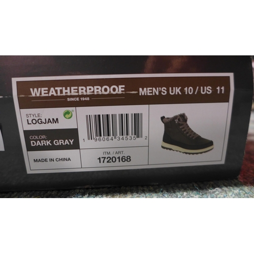 3190 - Pair of men's weatherproof dark grey boots - UK size 10 * this lot is subject to VAT