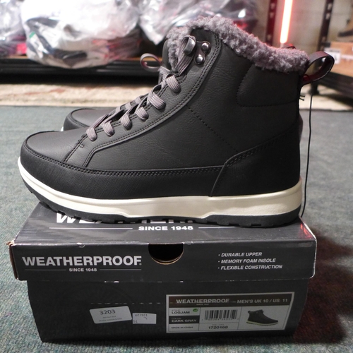 3191 - Pair of men's weatherproof dark grey boots - UK size 10 * this lot is subject to VAT