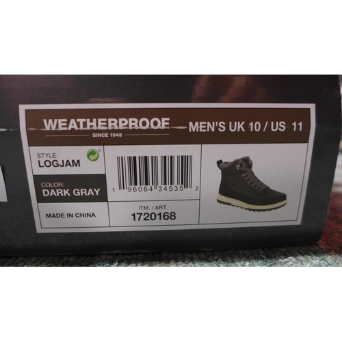 3193 - Pair of men's weatherproof dark grey boots - UK size 10 * this lot is subject to VAT