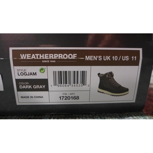 3194 - Pair of men's weatherproof dark grey boots - UK size 10 * this lot is subject to VAT