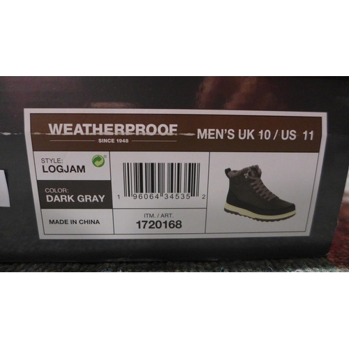 3195 - Pair of men's weatherproof dark grey boots - UK size 10 * this lot is subject to VAT